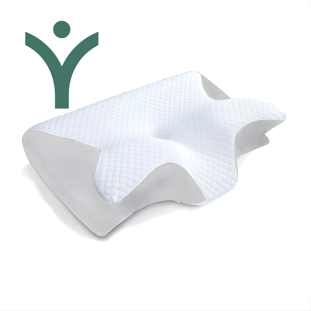 VionWell™ Ergonomic Memory Foam Neck Pillow – 2-in-1 Cervical Support