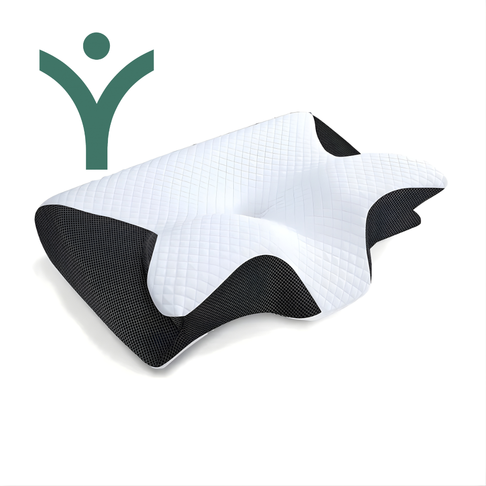 VionWell™ Ergonomic Memory Foam Neck Pillow – 2-in-1 Cervical Support