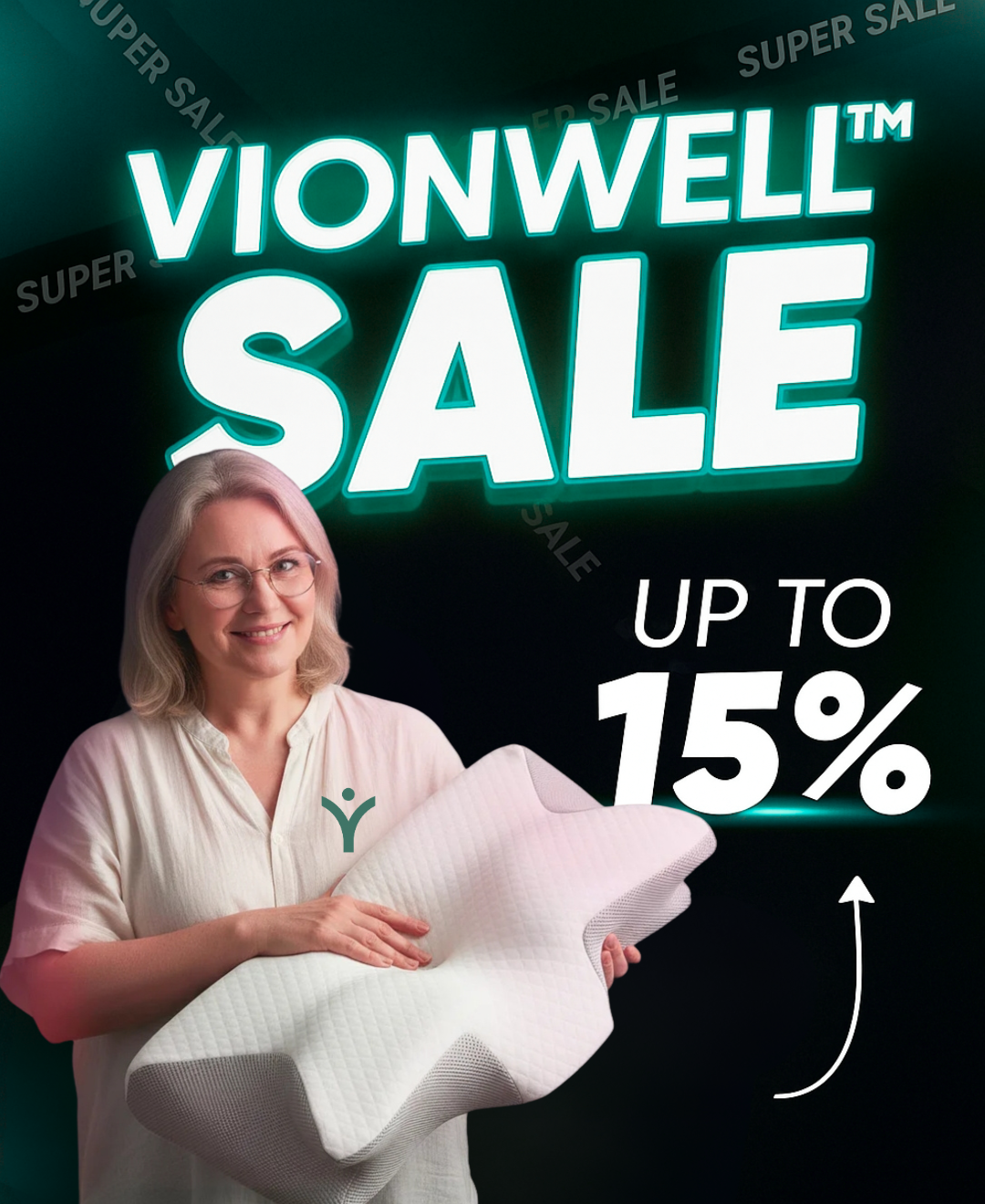 VionWell™ Ergonomic Memory Foam Neck Pillow – 2-in-1 Cervical Support